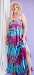 Let It Flow Plus-Sized Tie Dye Dress