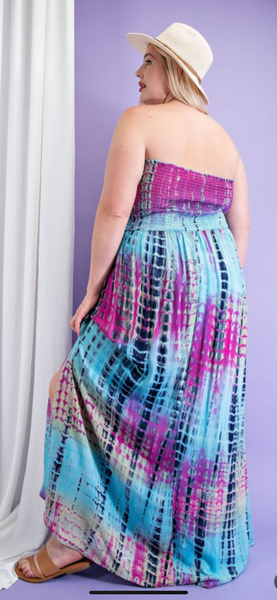 Let It Flow Plus-Sized Tie Dye Dress