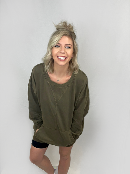 Green With Envy Oversized Sweatshirt