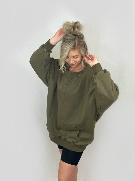 Green With Envy Oversized Sweatshirt